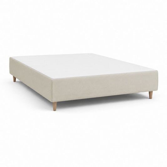Letto matrimoniale imbottito beige in poliestere rettangolare 160 x 200 cm