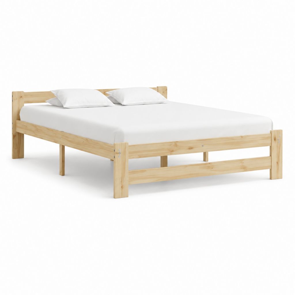 Letto matrimoniale in pino massello naturale 160 x 200 cm