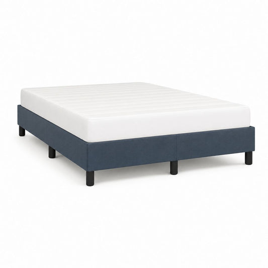 Letto matrimoniale imbottito blu con materasso in poliestere 160 x 200 cm