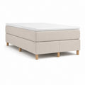 Letto matrimoniale boxspring beige in poliestere rettangolare con materasso 160 x 200 cm