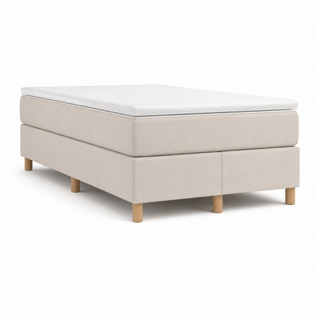 Letto matrimoniale boxspring beige in poliestere rettangolare con materasso 160 x 200 cm