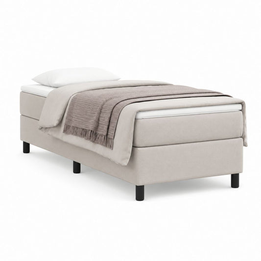 Letto singolo imbottito beige in poliestere 90 x 200 cm